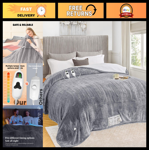 Electric heated blanket - heated, queen