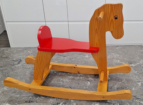Solid wooden rocking horse - rocking, for