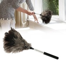 Retractable Feather Duster with Nonslip Handle Extendable Ostrich Feather Duster