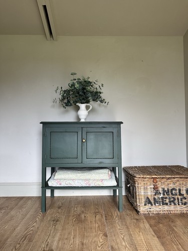Painted linen larder cupboard - linen/,