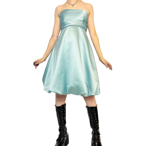 Pastel blue strapless - blue, puffball