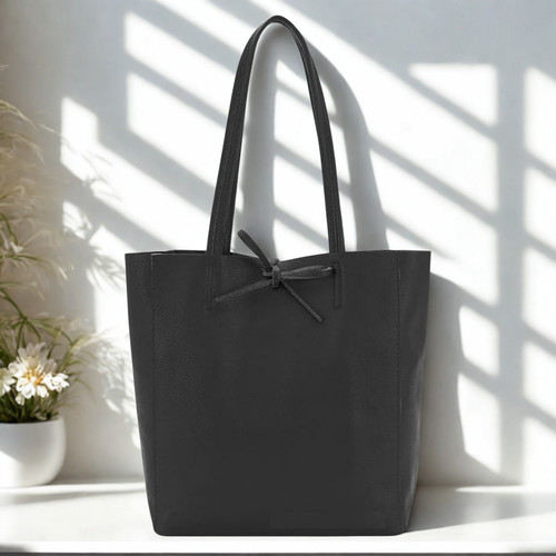 Real leather shopper bag - leather,