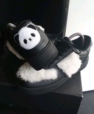 Size 6.5 UK Custom Fluffy Panda Everlast Hanshi Trainers Shoes Black And White