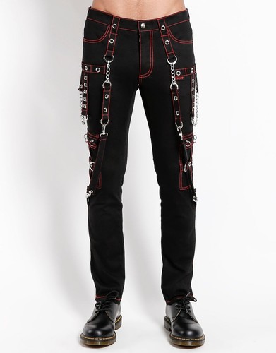 Gothic punk trousers - trousers, black