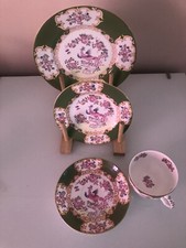 1920 Mintons Breakfast Set in Green Cockatrice Pattern #4863