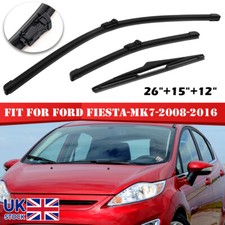 FOR FORD FIESTA MK7 2008-2016 Front & Rear Windscreen Wiper Blades 26"+15"+12"