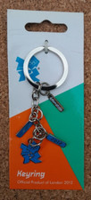 OFFICIAL LONDON 2012 OLYMPIC BLUE LOGO DROP CHARM KEYCHAIN KEYRING NEW