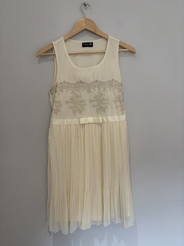 Danity cream pleated lace - cream,