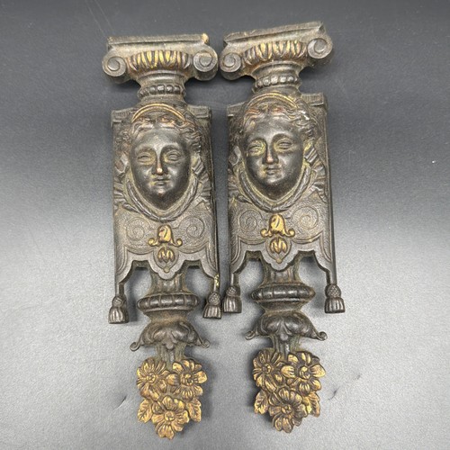 Pair antique brass - pair,