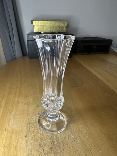 Fine glass bud vase fluted - vase,