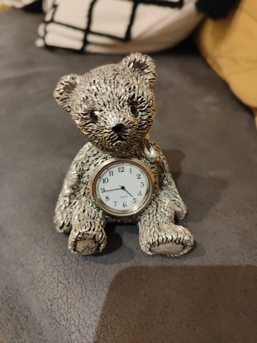 Silver plated clock lady - plated,