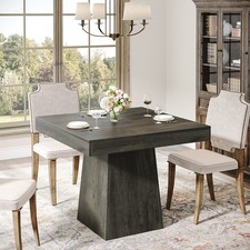 Square Dining Table for 4 People, 31.5 Inch Farmhouse Kitchen Small Dinner Table