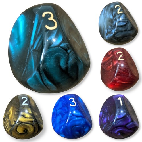 Three sided dice set top - dice,