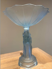 Art Deco 1930s Blue Frosted