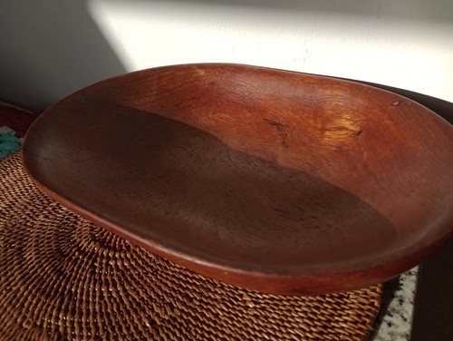 Rustic wooden serving bowl - wooden,
