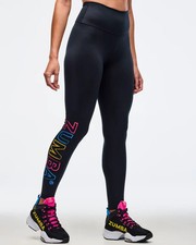 Zumba Sizzlin' Magic High Waisted Ankle Leggings ~ Bold Black ~ XS  S  M ~ New!