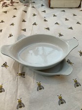 2no Oval Stoneware Au Gratin Oven Dishes Duck Egg Blue 