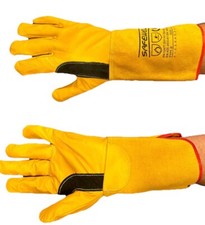 2 x Pairs Leather Reinforces TIG Welders Welding Gardening Gloves