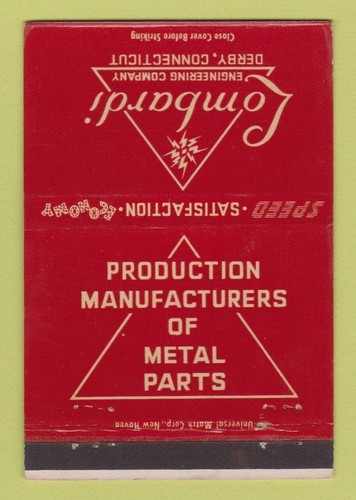 Matchbook cover lombardi - matchbook,