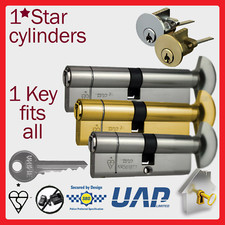 Euro Cylinder Lock Thumb-turn Keyed Alike 1 Star Variable Size Lock Combinations