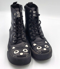 TUK Black Leather Kitty Cat