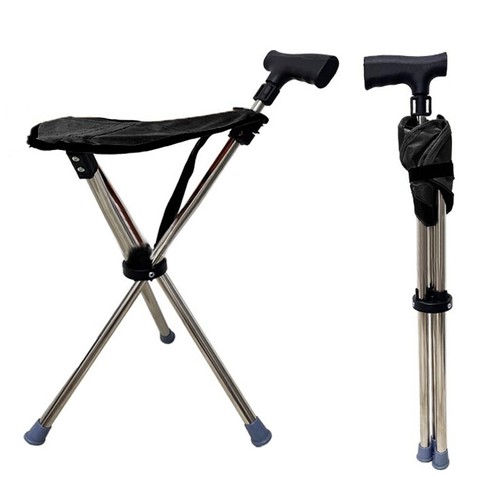 Folding walking stick seat - folding,