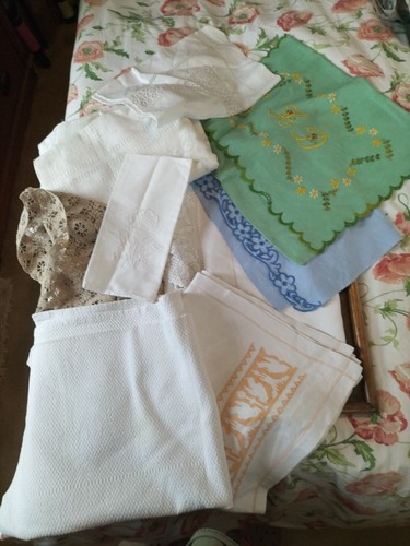 Vintage antique mixed linen - antique,