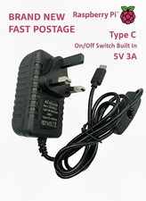 5V 3A USB Type C Power Supply Adapter ON/Off Switch For Raspberry Pi 4
