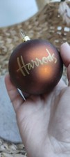 :9 HARRODS VINTAGE GLASS 9 BAUBLES XMAS DECORATIONS