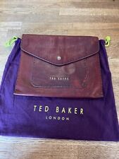 Unisex Ted Baker Leather Pouch / Clutch Bag / 11”x9” ❤️ Bull Dog Lining