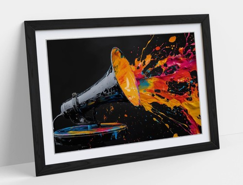 Gramophone record player paint - gramophone,