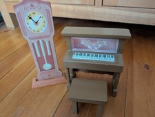 Kidkraft Piano & Stool + Grandfather Clock Doll House furniture