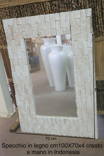 Handmade wooden mirror 90x70x4 - wooden,