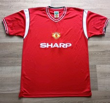 Manchester United Score Draw 1984-86 Home Shirt Mens L