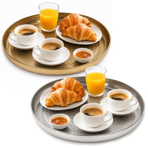 34cm round metal serving - metal,