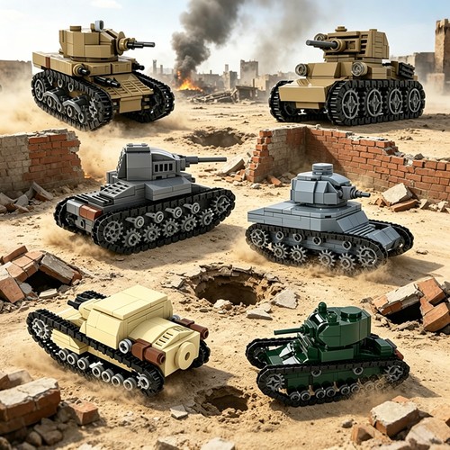 Military tank building blocks - military,