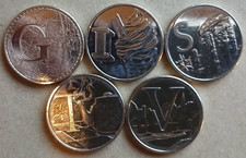 2019 5 x Alphabet 10p Coins. G