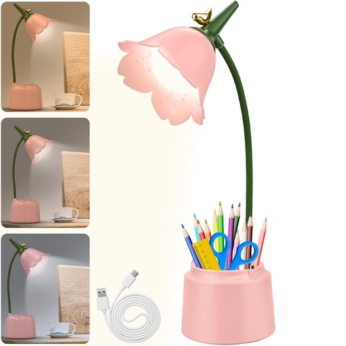 Led flower desk lamp - led, cordless