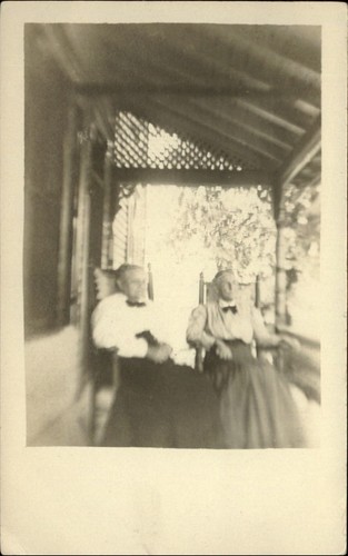 Rppc two old - on, porch