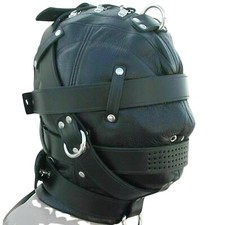 Unisex Bondage Leather Hood