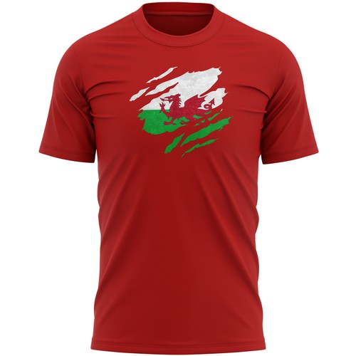 Wales torn flag mens - wales, shirt