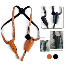 UK - Tactical Gun Holster Shoulder Genuine Real Leather Pistol and Mag Concealed