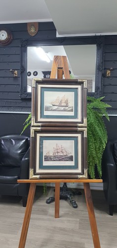 Pair ships sea framed - ships, at