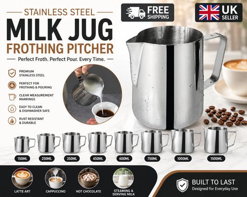 Stainless steel milk - steel, jug