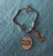 Giraffe Charm Bracelet Christmas Gift For Giraffe Lovers 🦒 Gift Box Included 