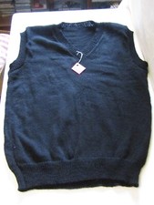 NEW HAND KNITTED BOYS SLEEVELESS PULLOVER IN BLACK 12-13 or 14-15 years.