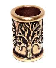 Tree of Life Celtic Beard Bead (6mm Hole, made from Solid Bronze)