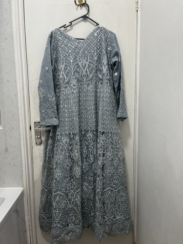 Dusty blue anarkali - -, l