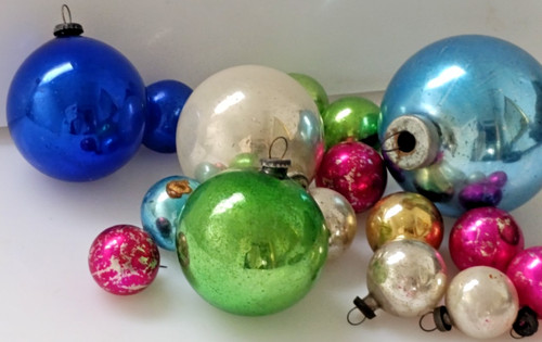 Vintage glass christmas - glass,
