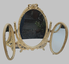 Vintage Mirror French Louis Style Freestanding Triple Dressing Table Pilkington